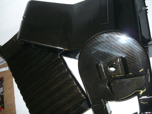 Simson sr50 Roller Rahmenabdeckung Motorabdeckung Kettenkasten in Gold Carbonoptik