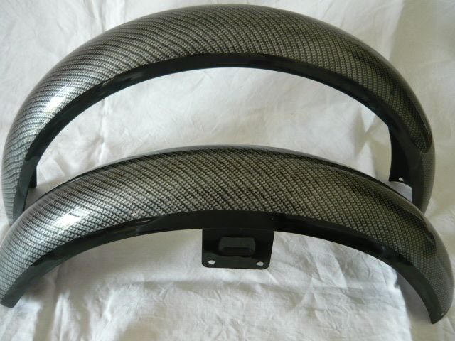Simson Kotflügel in Schwarz/Silber Carbonoptik