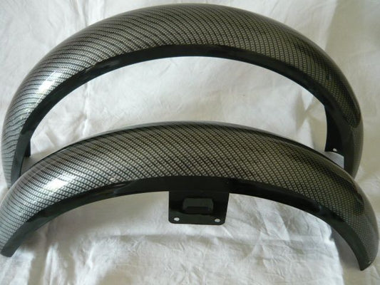 Simson Kotflügel in Schwarz/Silber Carbonoptik