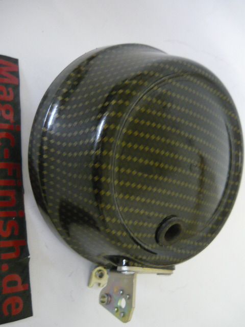 Simson Kettenkasten Lampenhülle in Candy-Yellow Carbonoptik