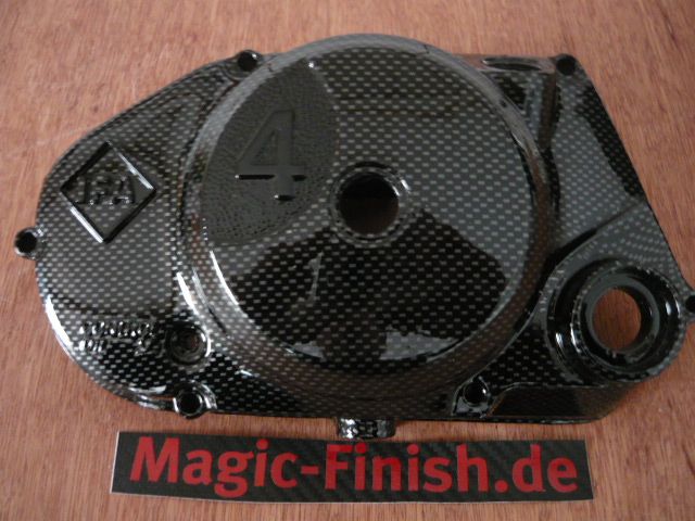 Simson Motorendeckel Kupplungsdeckel Kettenkasten in Carbonoptik