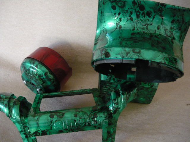 Simson sr50 Lampenverkleidung Tachoblende Rücklicht in Grüner Totenkopfoptik