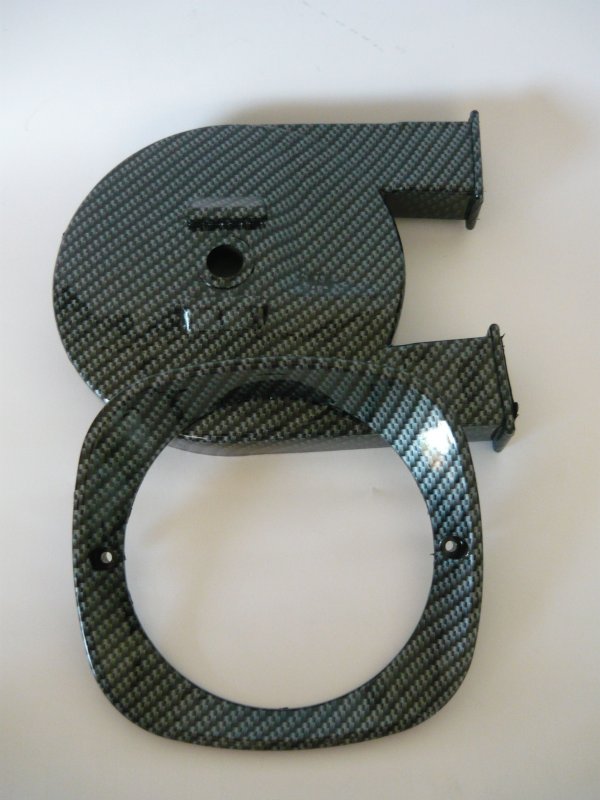 Simson Schwalbe Lampenring und Kettenkasten in Carbonoptik