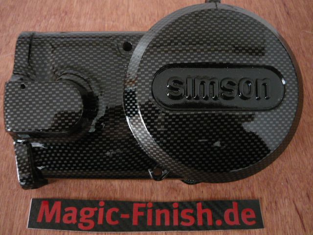Simson Motorendeckel Kupplungsdeckel Kettenkasten in Carbonoptik