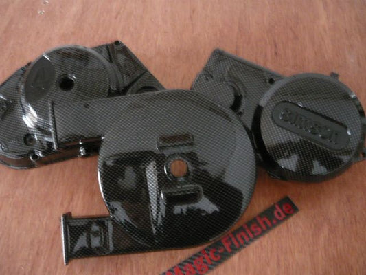 Simson Motorendeckel Kupplungsdeckel Kettenkasten in Carbonoptik
