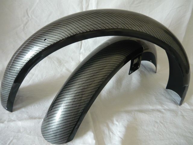 Simson Kotflügel in Schwarz/Silber Carbonoptik