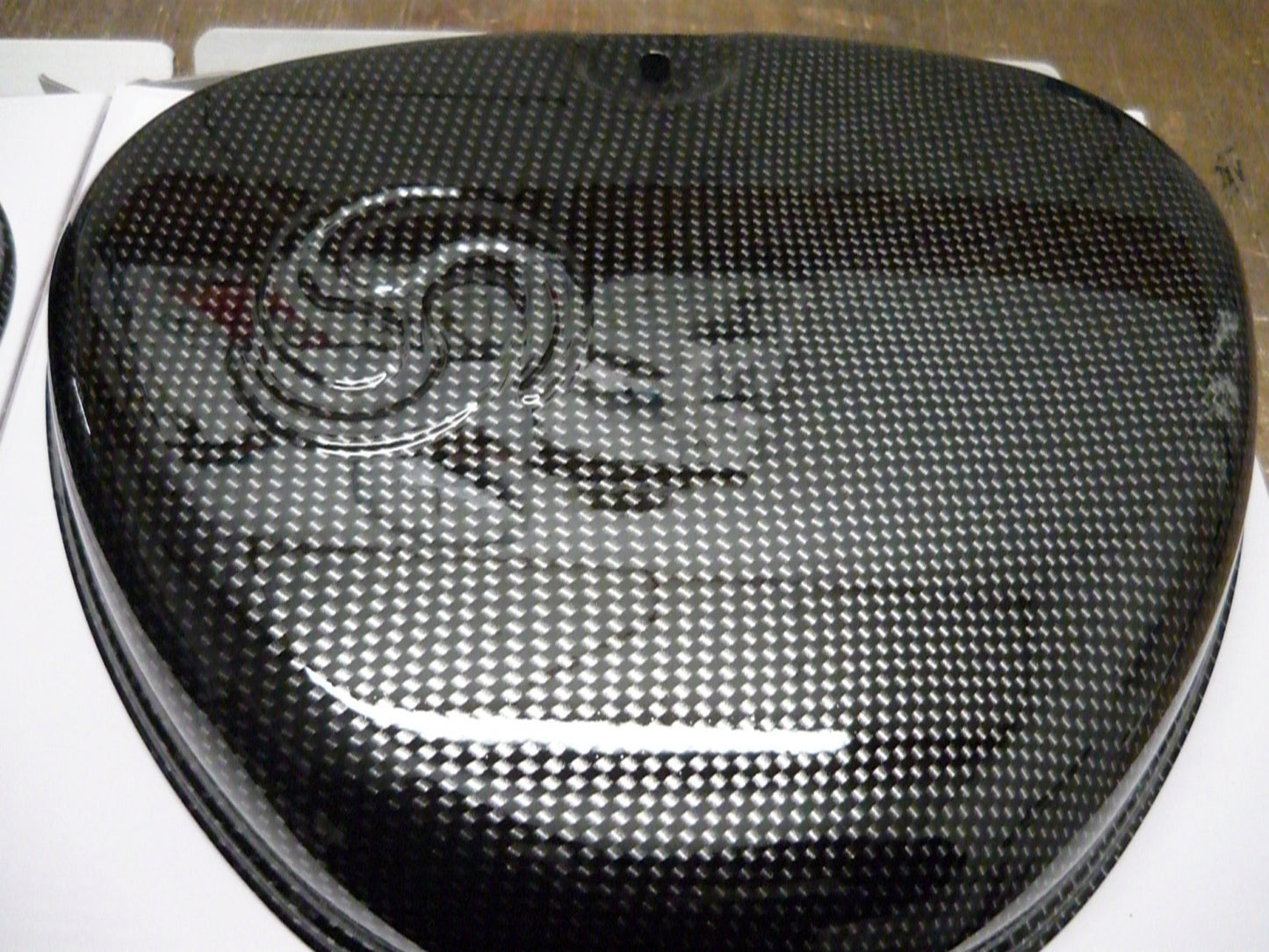 Simson Seitendeckel in Carbonoptik silber längs